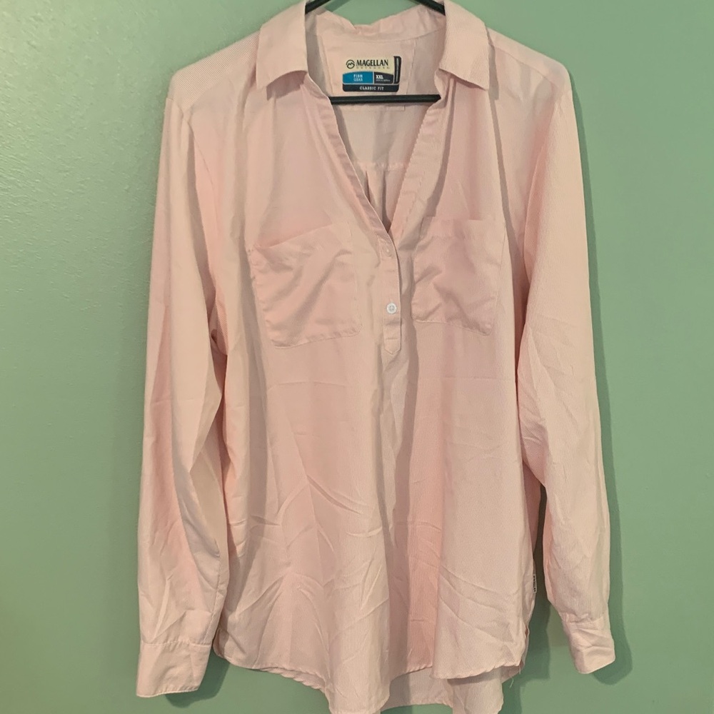 Magellan Outdoors Light Pink Women's Button-Front Shirt